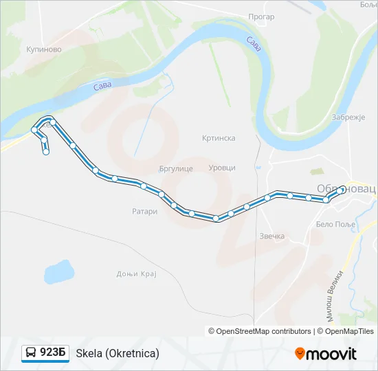 923Б Bus Line Map