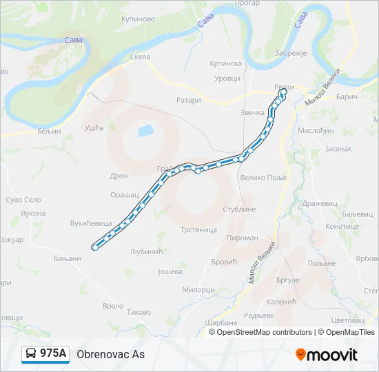 975А Bus Line Map