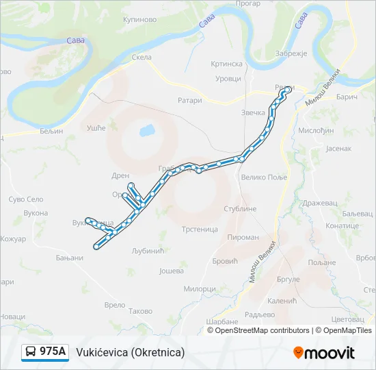 975А Bus Line Map