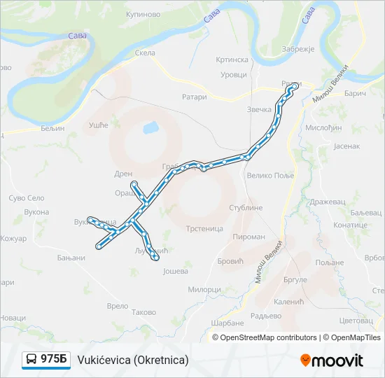 975Б Bus Line Map