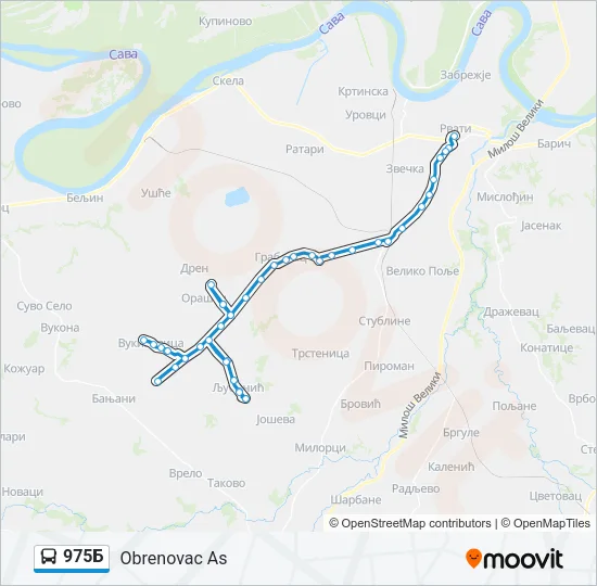 975Б Bus Line Map