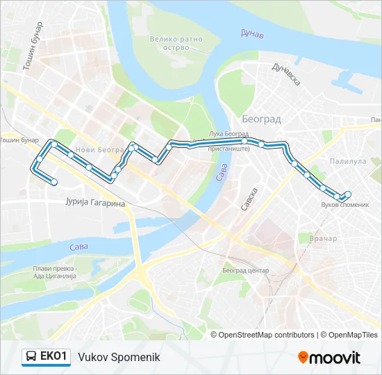 EKO1 Bus Line Map