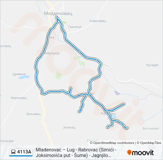 4113А Bus Line Map