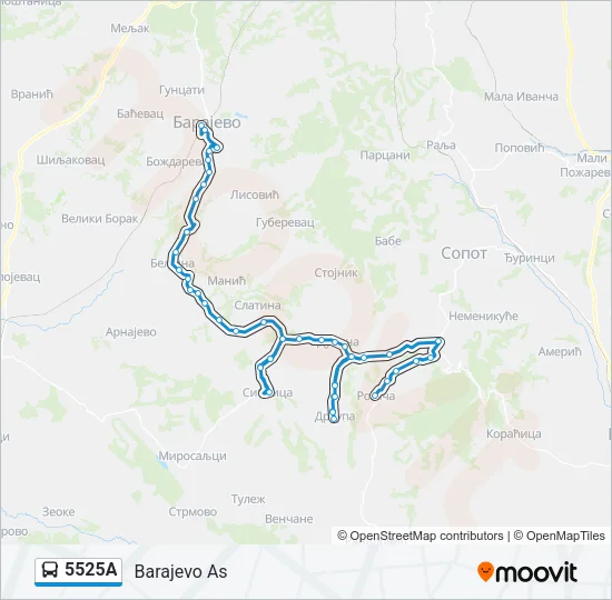 5525А Bus Line Map