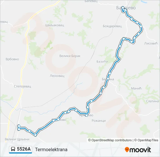5526А Bus Line Map