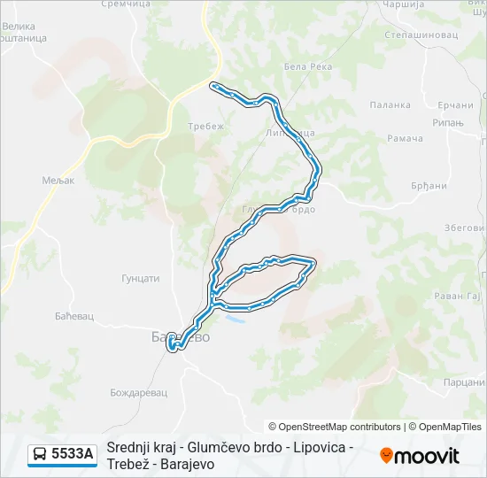 5533А Bus Line Map