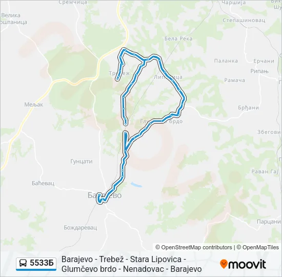 5533Б Bus Line Map