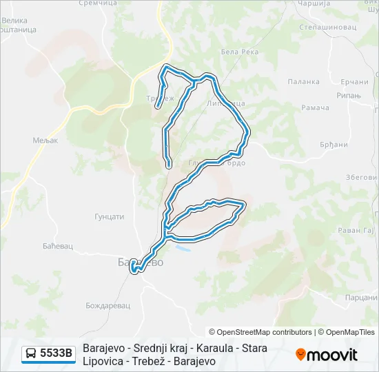 5533В Bus Line Map