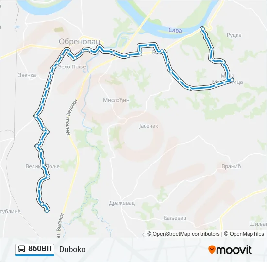 860ВП Bus Line Map