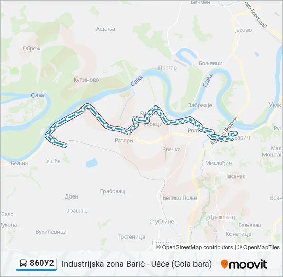 860У2 Bus Line Map