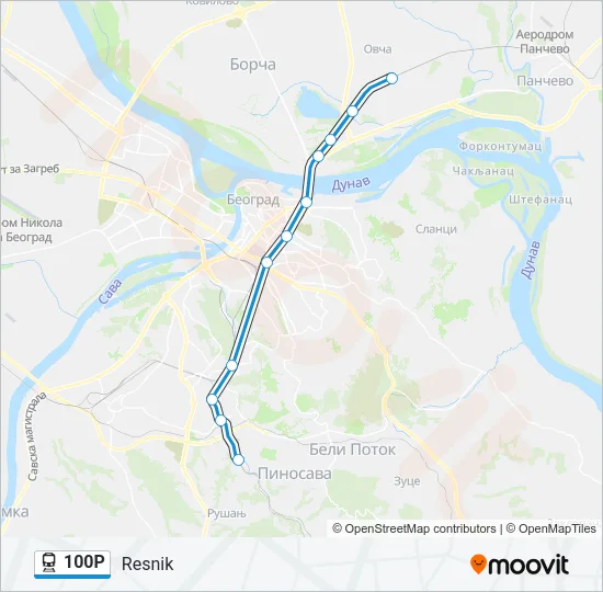 100P Train Line Map