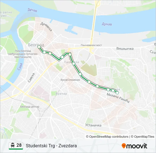 28 Trolleybus Line Map