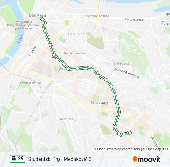 29 Trolleybus Line Map