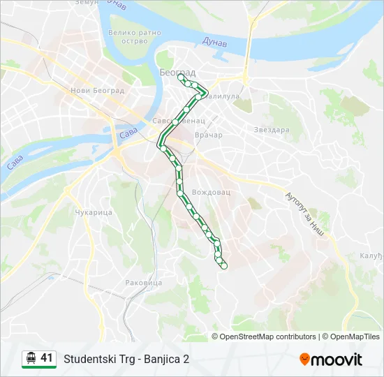41 Trolleybus Line Map