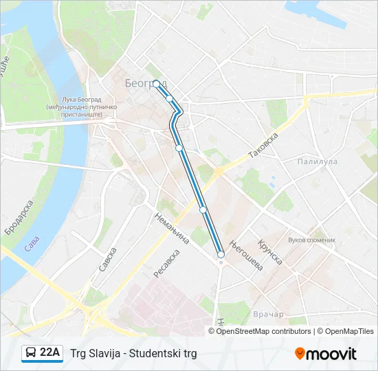 22A Bus Line Map