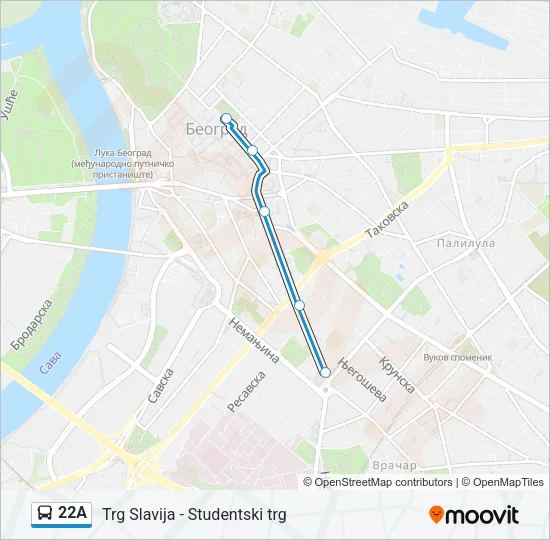 22A Bus Line Map