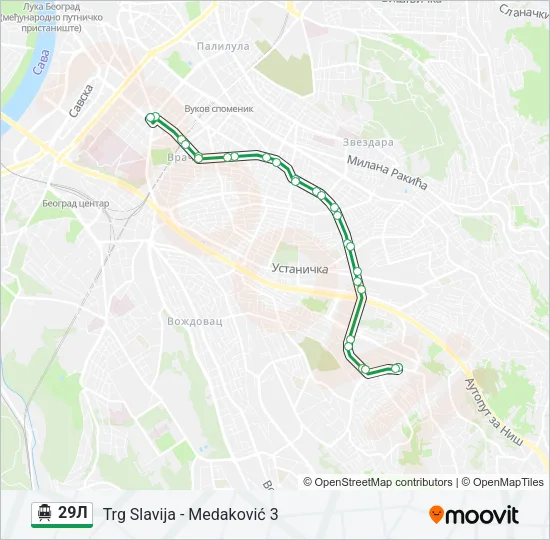 29Л Trolleybus Line Map