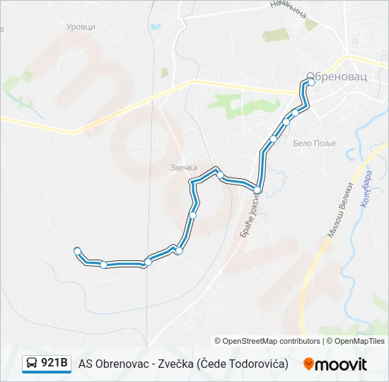 921В Bus Line Map