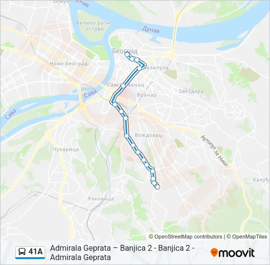 41A Bus Line Map