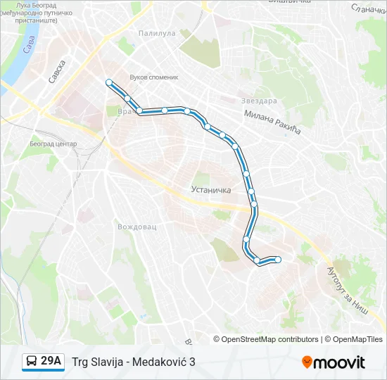 29A Bus Line Map