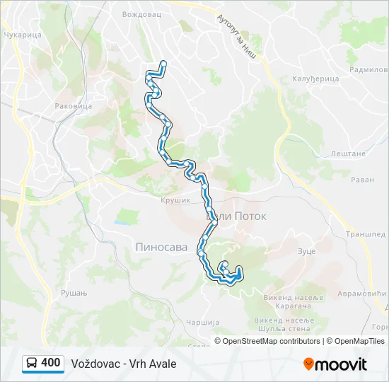 400 Bus Line Map