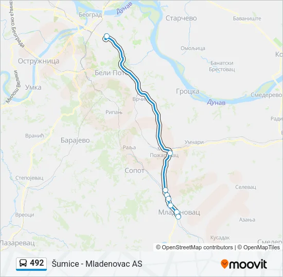 492 Bus Line Map