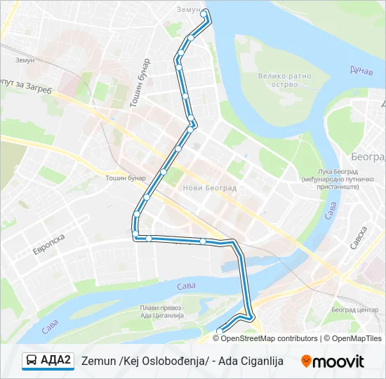 АДА2 Bus Line Map
