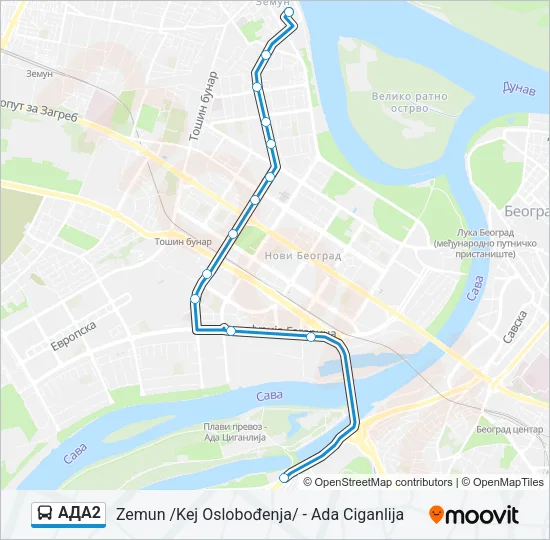 АДА2 Bus Line Map