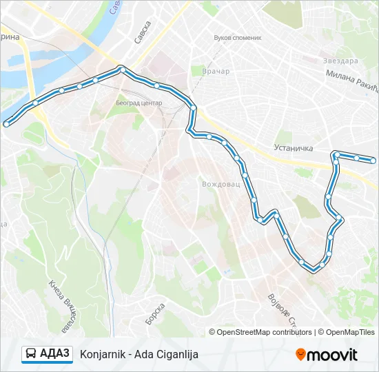АДА3 Bus Line Map