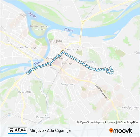 АДА4 Bus Line Map