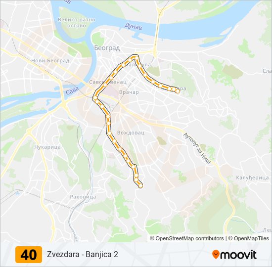 40 Trolleybus Line Map