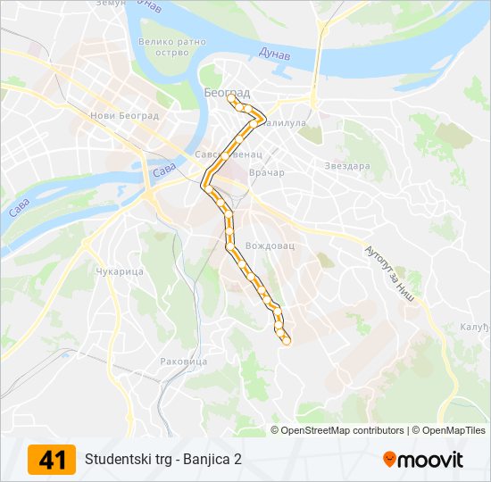 41 Trolleybus Line Map