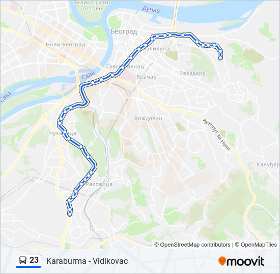 23 bus Line Map