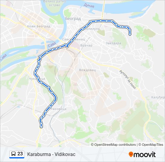 23 bus Line Map