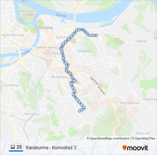 25 autobus mapa linije