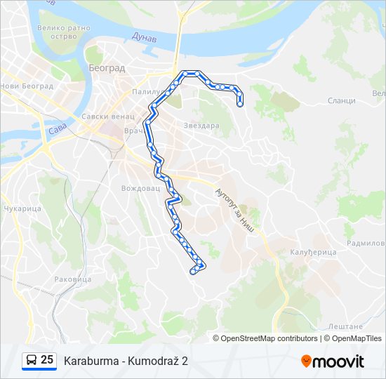 25 autobus mapa linije