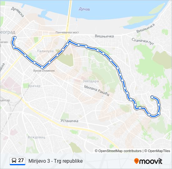 27 autobus mapa linije