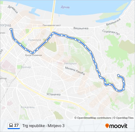 27 autobus mapa linije