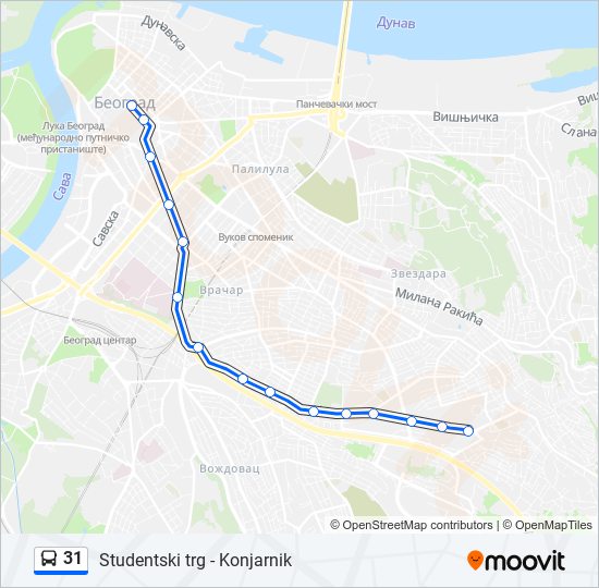 31 autobus mapa linije