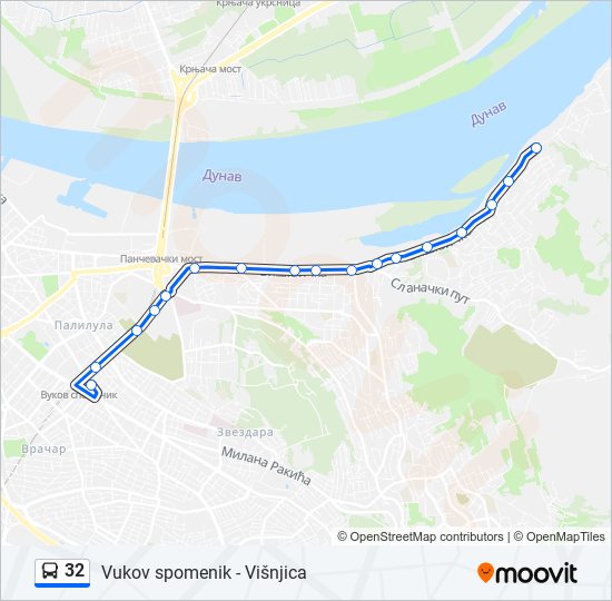 32 autobus mapa linije