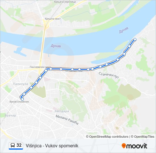 32 autobus mapa linije