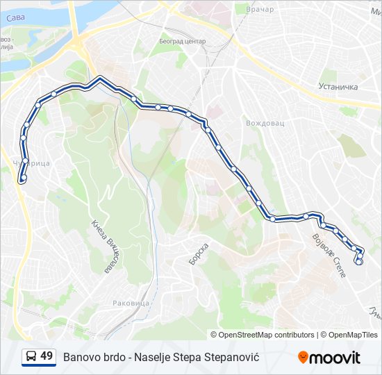 49 bus Line Map