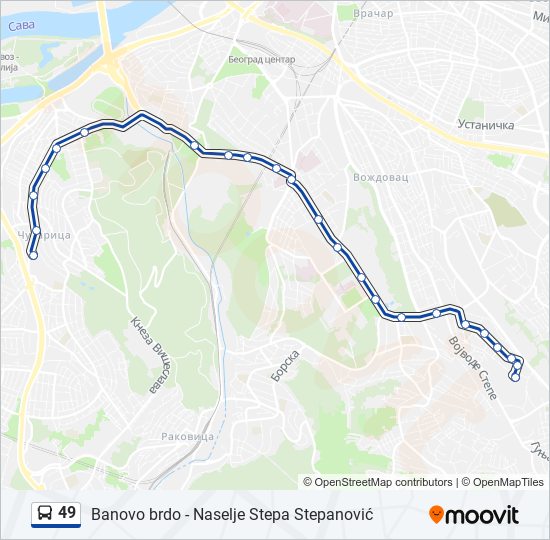 49 bus Line Map