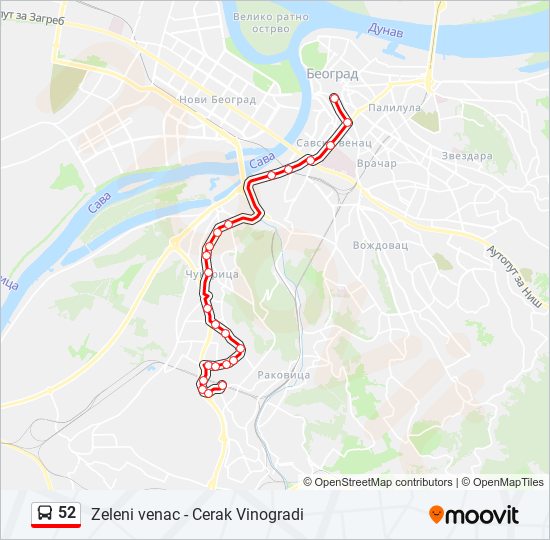 52 autobus mapa linije