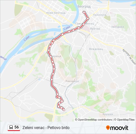 56 autobus mapa linije