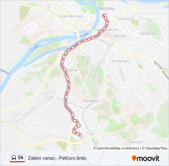 56 autobus mapa linije