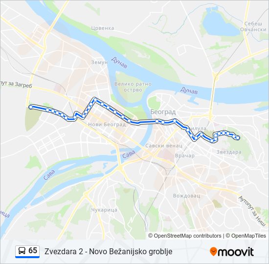 65 bus Line Map