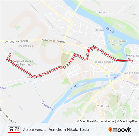 72 autobus mapa linije