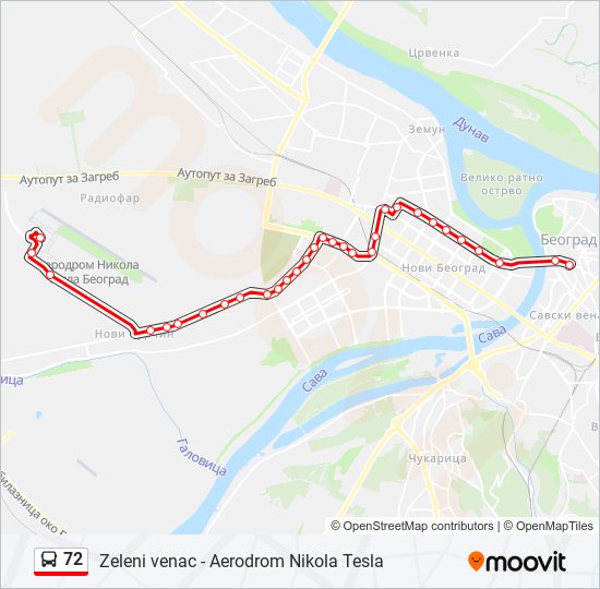 72 bus Line Map