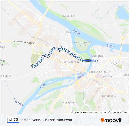 75 autobus mapa linije